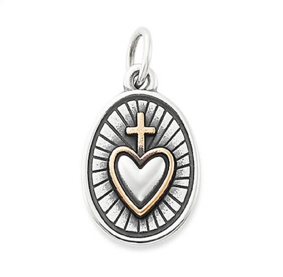 D2158 Sacred Heart Pendant Heart With Cross