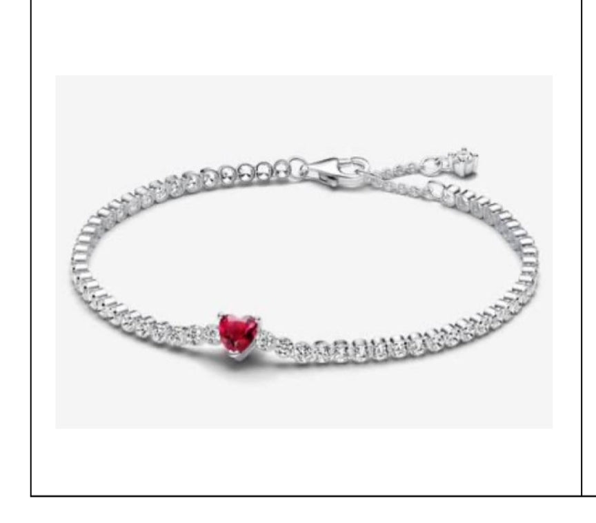 M422 Red Heart Cz Bracelet