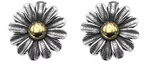 A956 Flower With Gold Center Earring