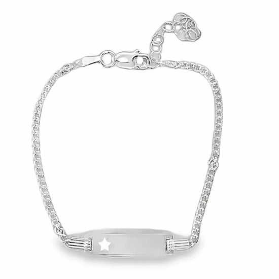 M482 Star Pierced Curb Chain Baby ID Bracelet