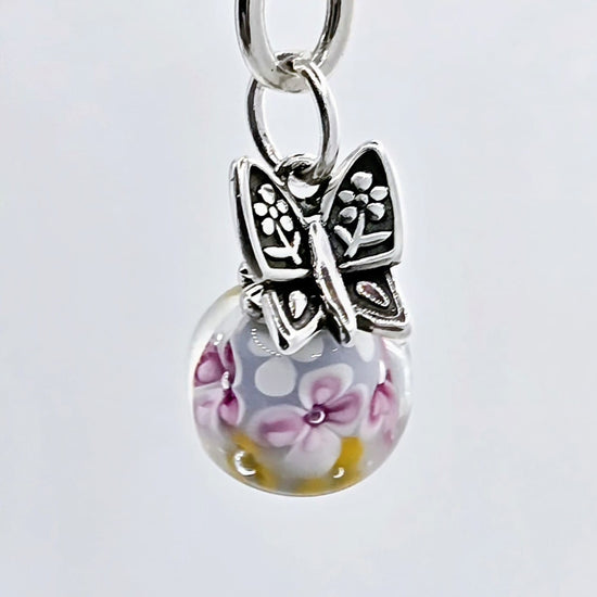 D2077 Butterfly With Flowers Pendant