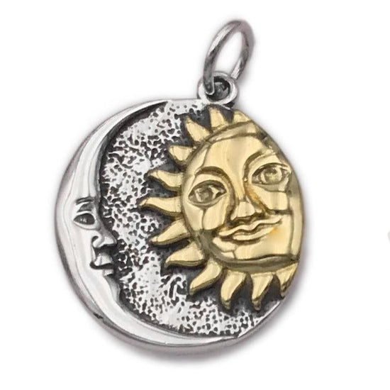 D2200 Moon And Gold Sun Pendant