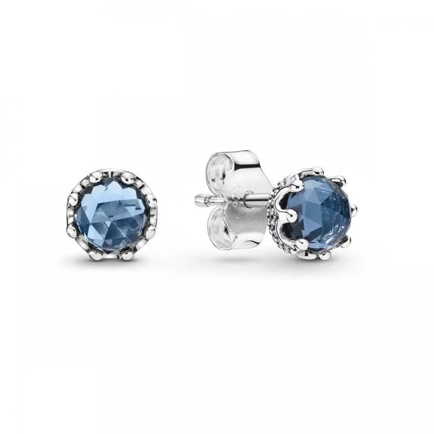 A933 Blue Crown Earrings