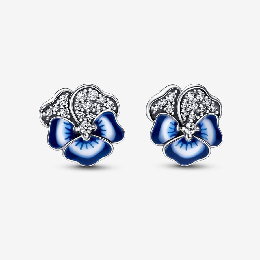 A934 Blue Flower Earrings