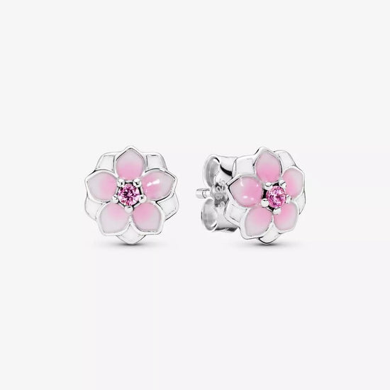 A939 Pendientes de flores rosas