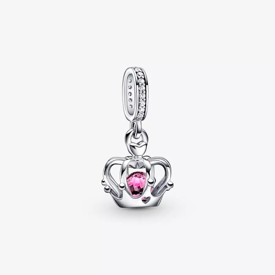 D2234 Pink Crown Charm Pendant