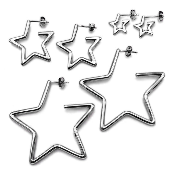 P585 Star Hoop Earrings