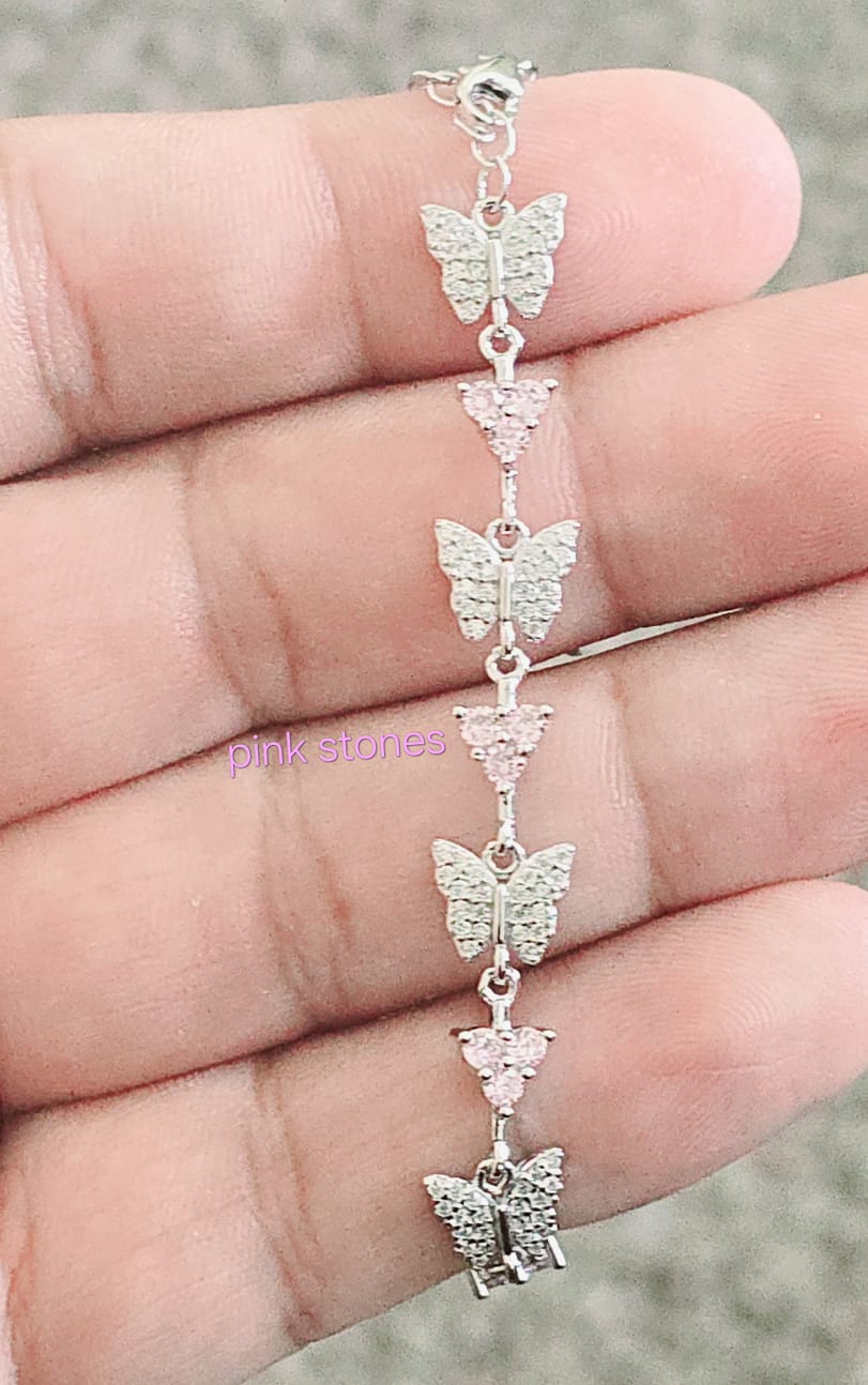 M557 Pink Butterfly Bracelet