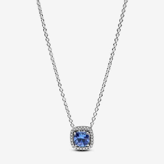 CA588 Square Blue Stone Necklace