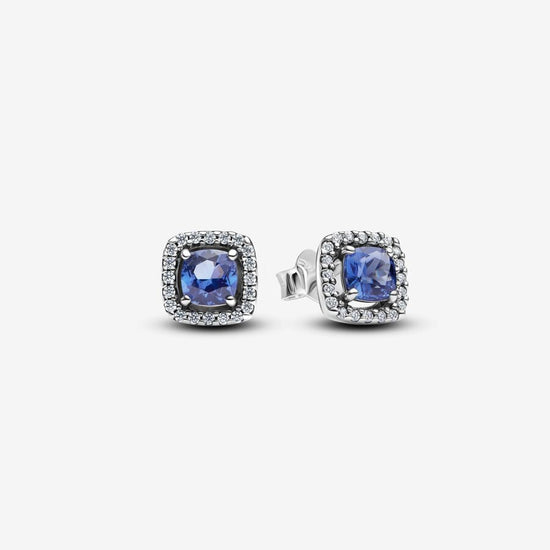 Square Blue Stone Earrings