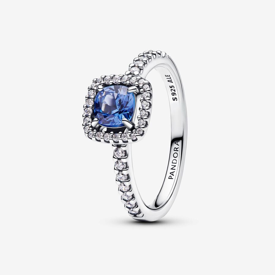 R1026 Square Blue Stone Ring