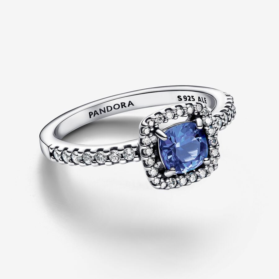 R1026 Square Blue Stone Ring