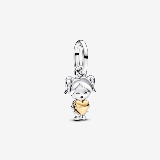 D2385 Gold Heart Girl Charm