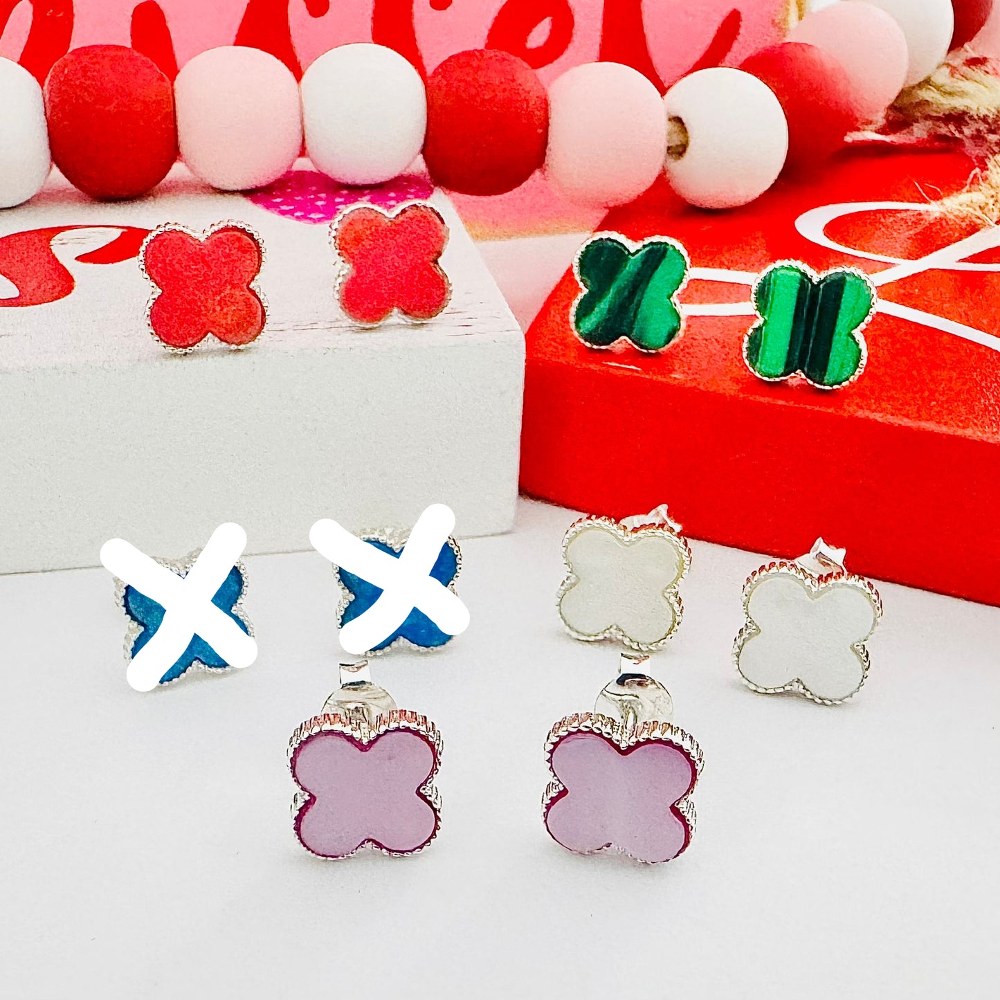 A1100 Clover Earrings 10mm