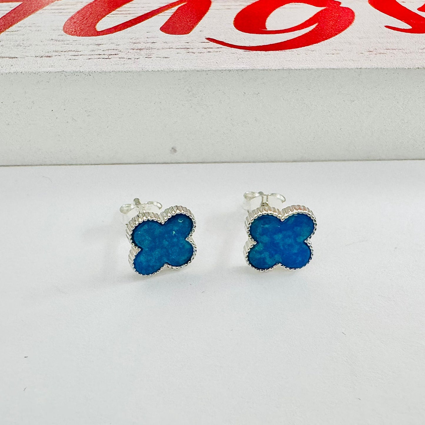 A1093 Opal Clover Earrings