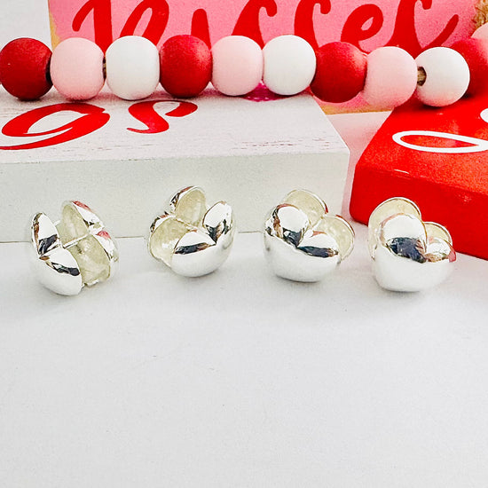 P596 Big Hoop Heart Earrings