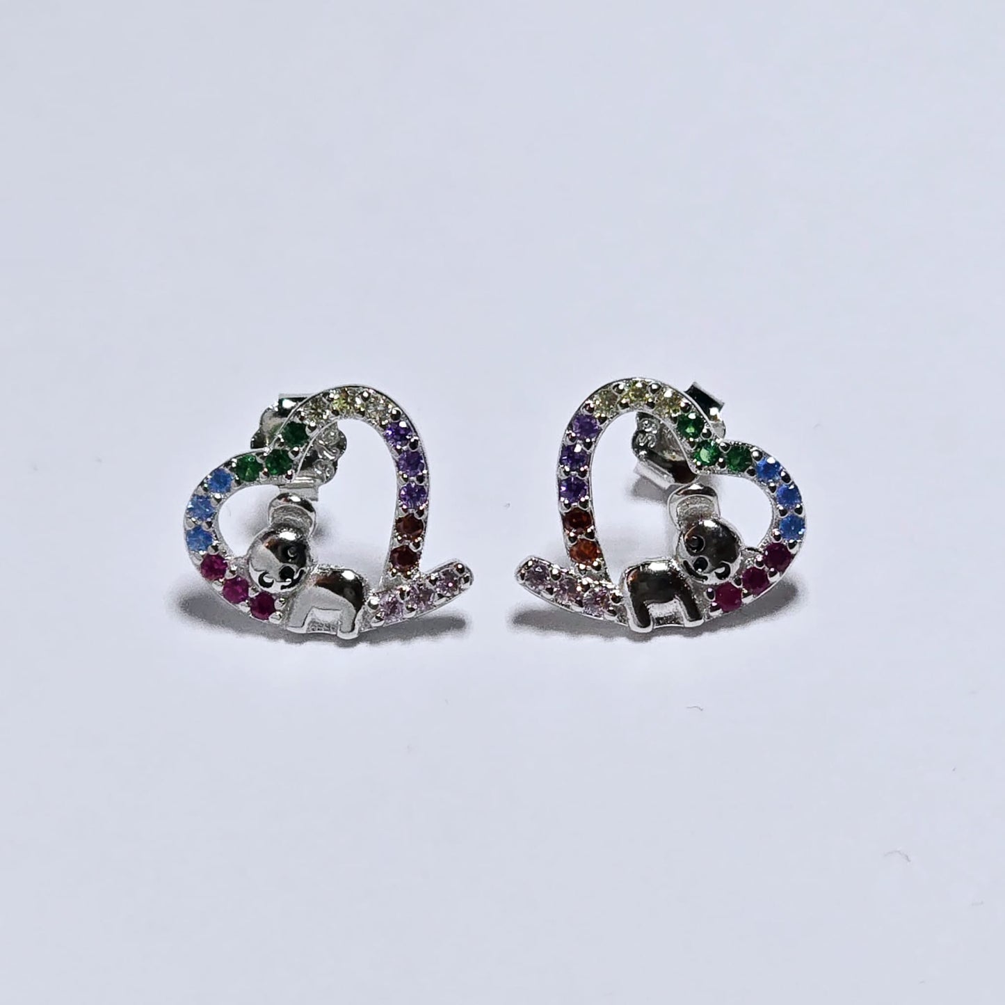 A932 Multicolor Heart Earrings