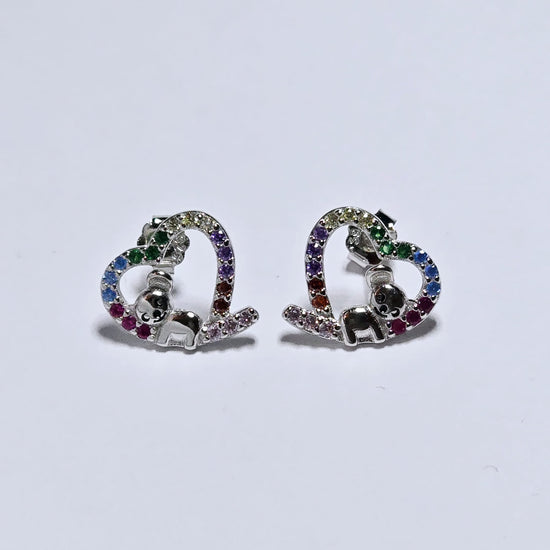 A932 Multicolor Heart Earrings