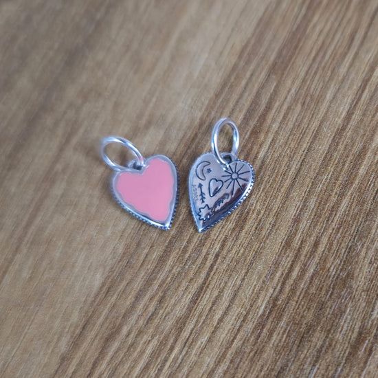 D2310 Cream Pink Heart Pendant Mini 12mm