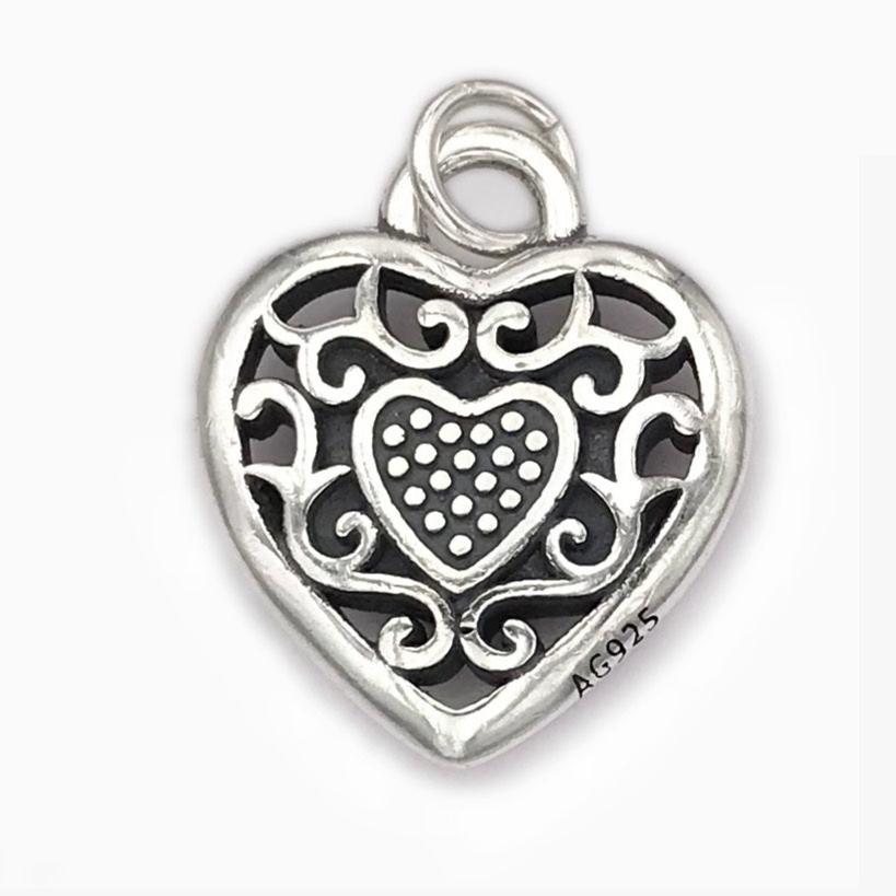 D2007 Scrolled Brand Heart Pendant