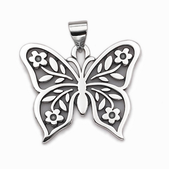 D2005 Big Butterfly Flower Pendant