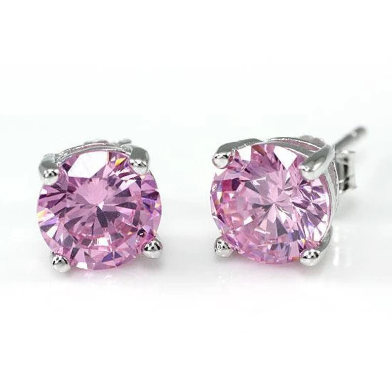 A1035 Pendientes de piedra rosa