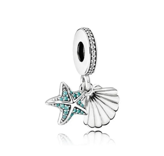 D1824 Starfish Shell Charm Pendant