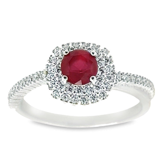 R552 Red Stone CZ Ring