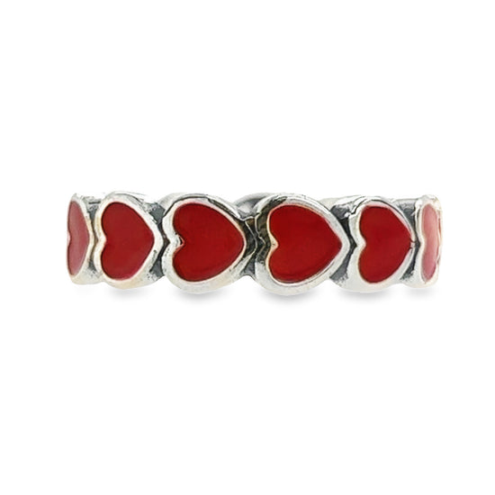 R493 Anillo de banda roja con corazón