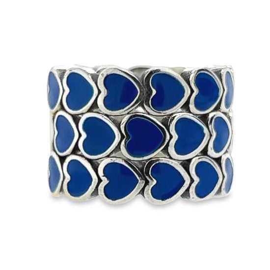 R664 Blue Heart Ring