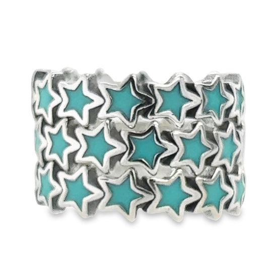 R667 Aquamarine Star Ring