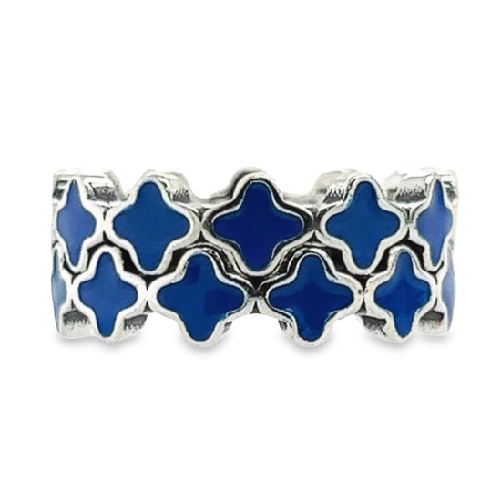 R674 Blue Flower Ring