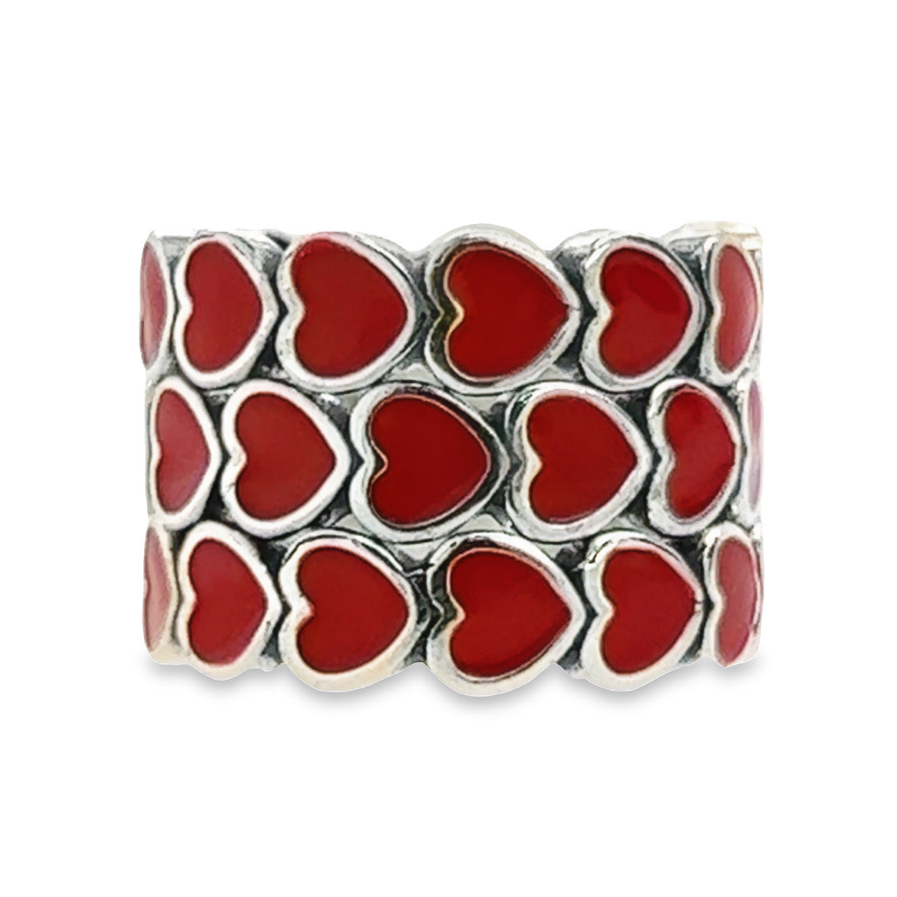 R493 Heart Red Band Ring