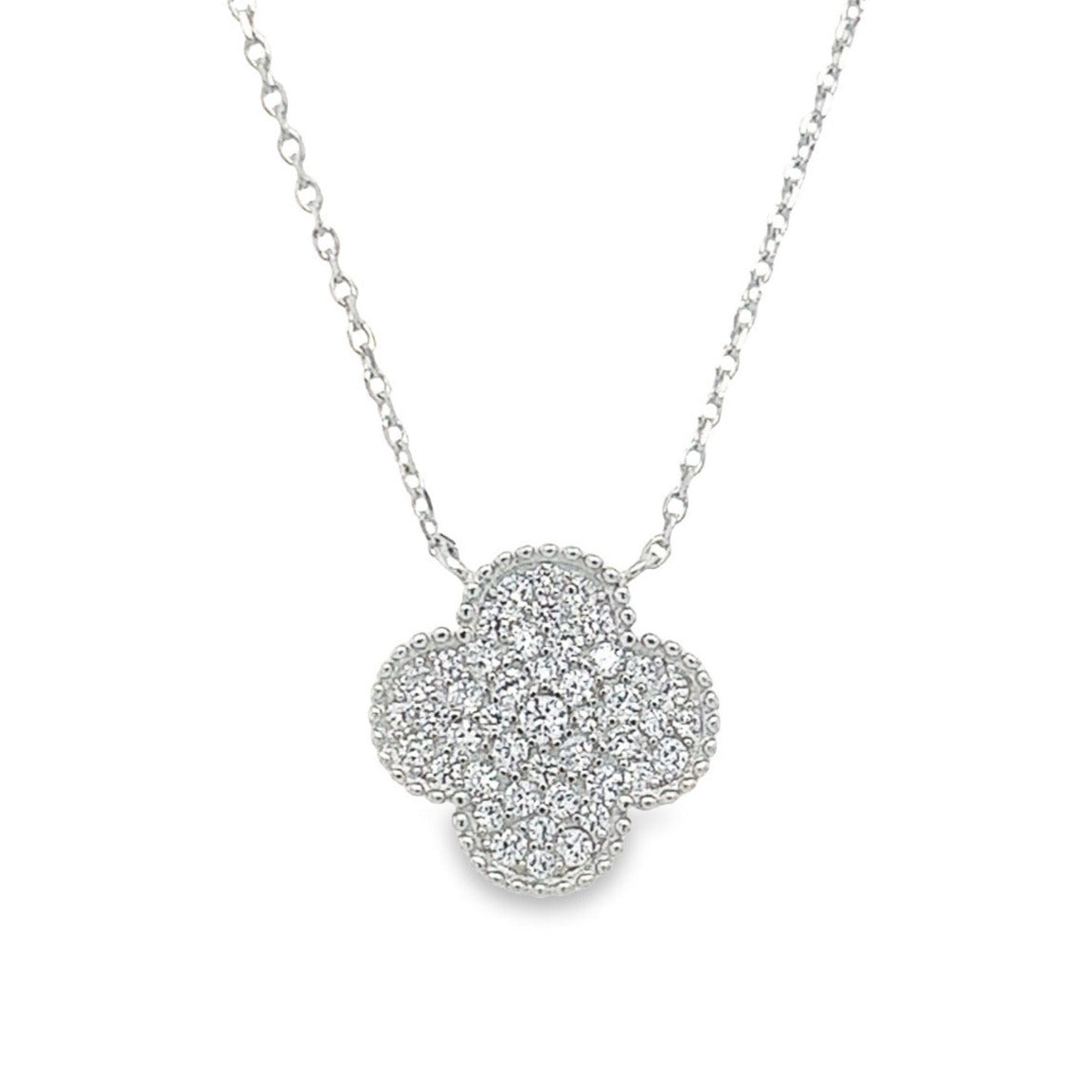 CA164 Microdiamonds Flower Necklaces 1 Micro pave Clover