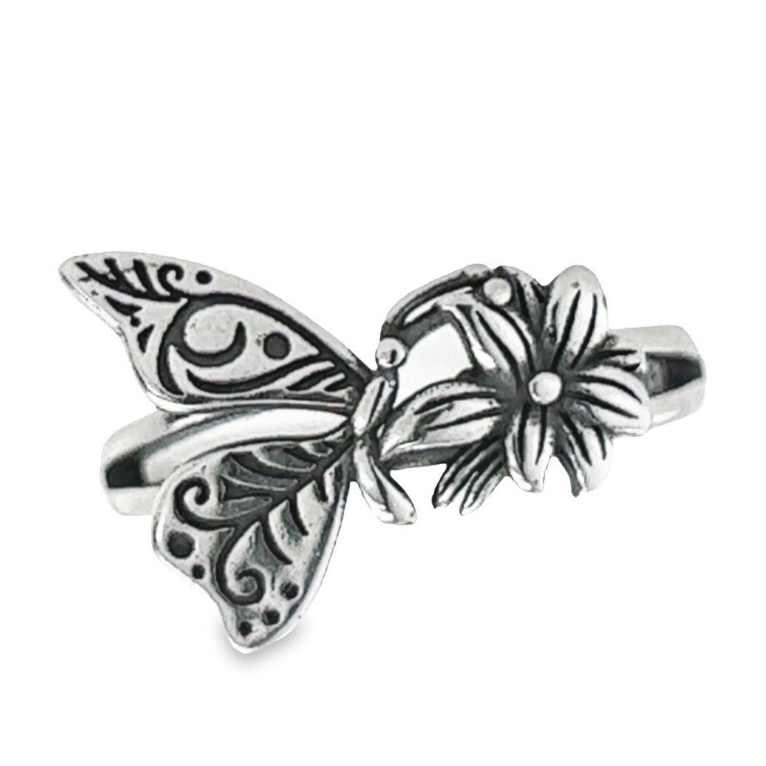 R331 Anillo Corte Mariposa Y Corazón