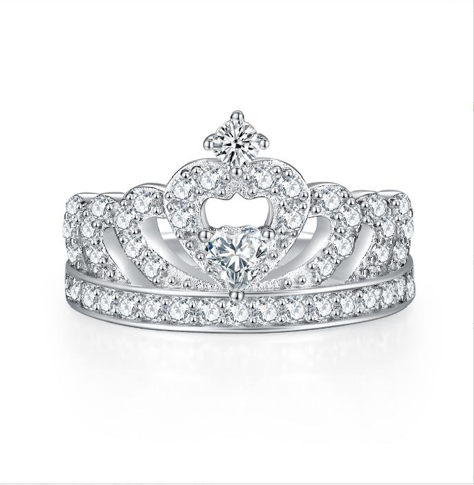 R961 Crown Heart Ring