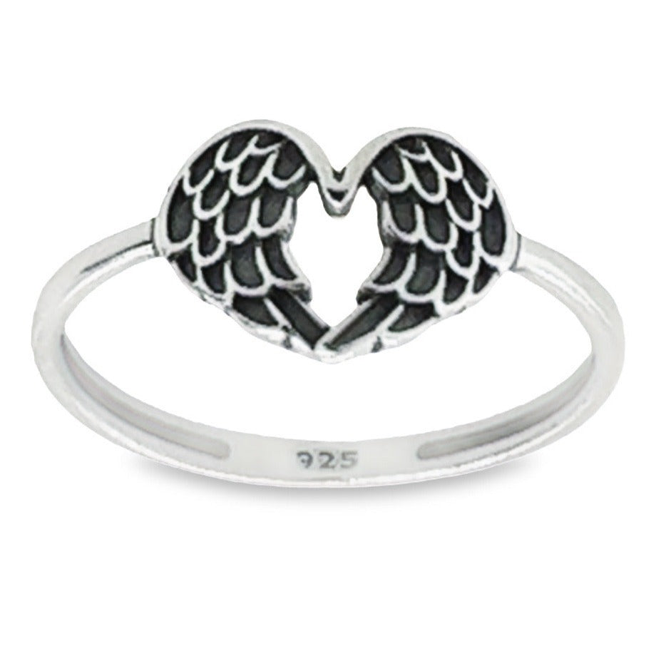 R74 Heart Shaped Wing Ring