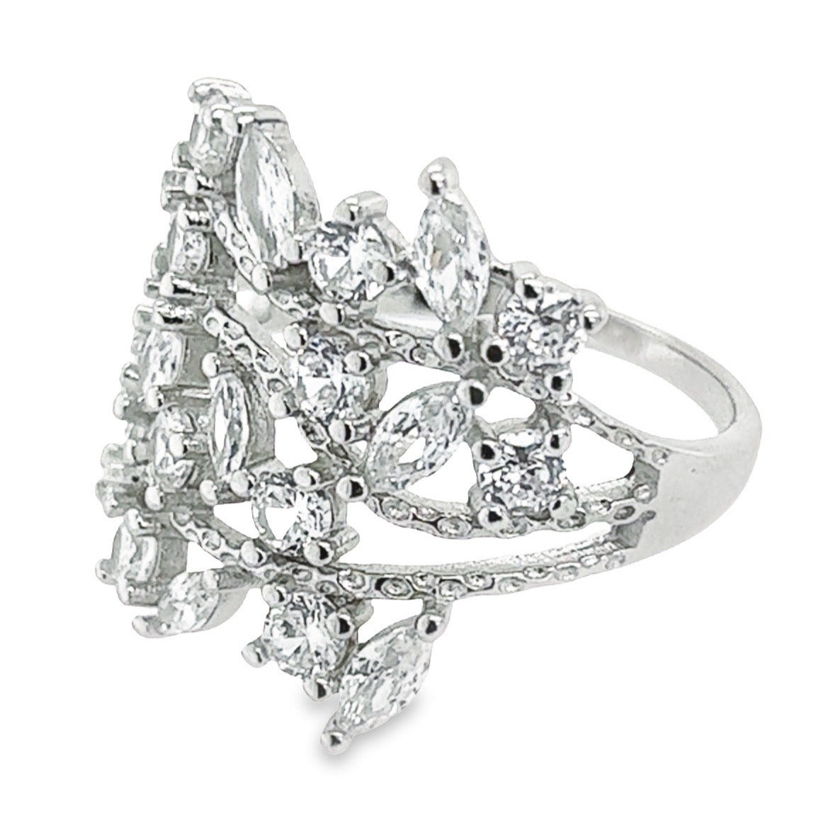 R9053 CZ Leaf Ring