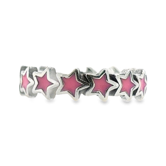 R666 Anillo estrella rosa