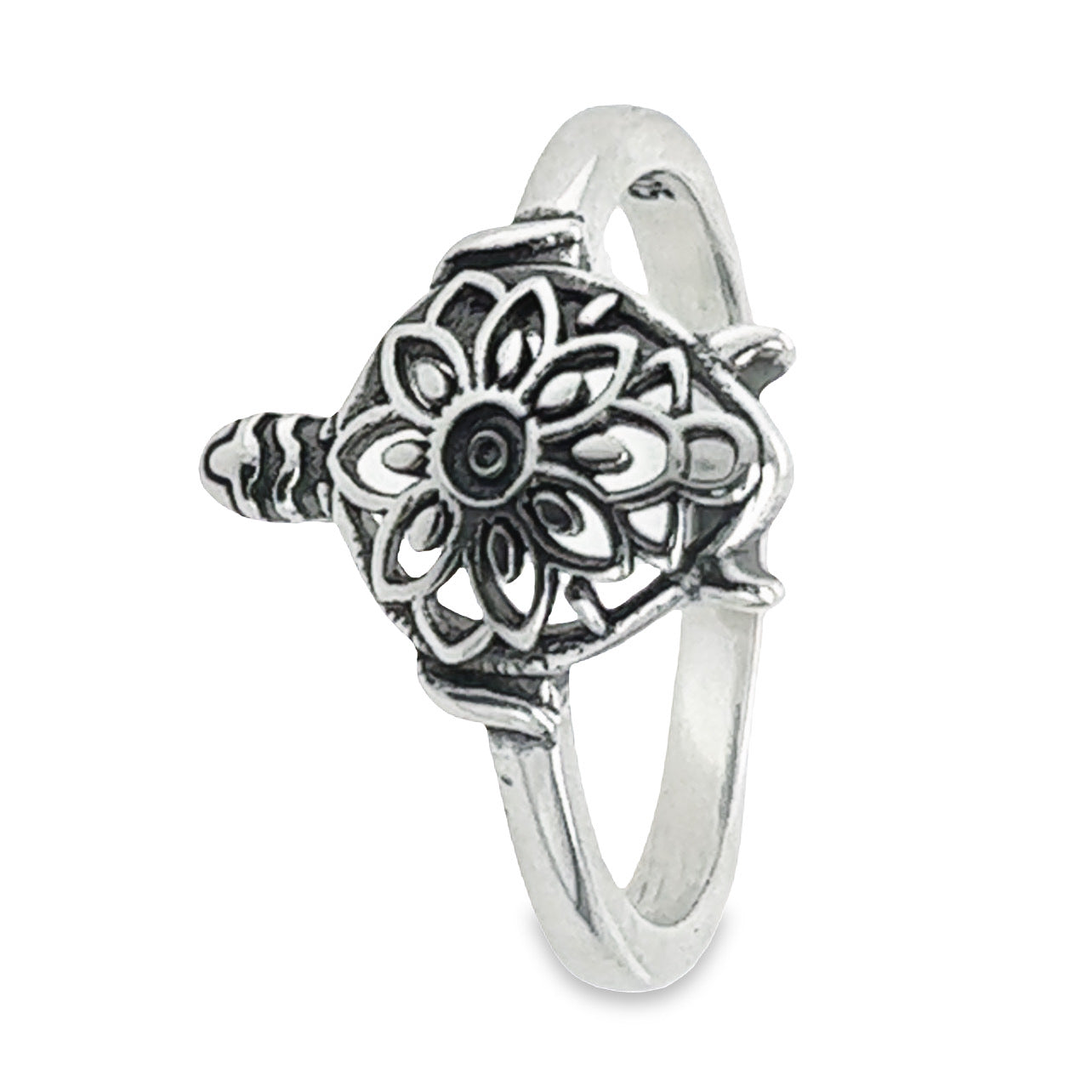 R506 Anillo Tortuga Con Flor