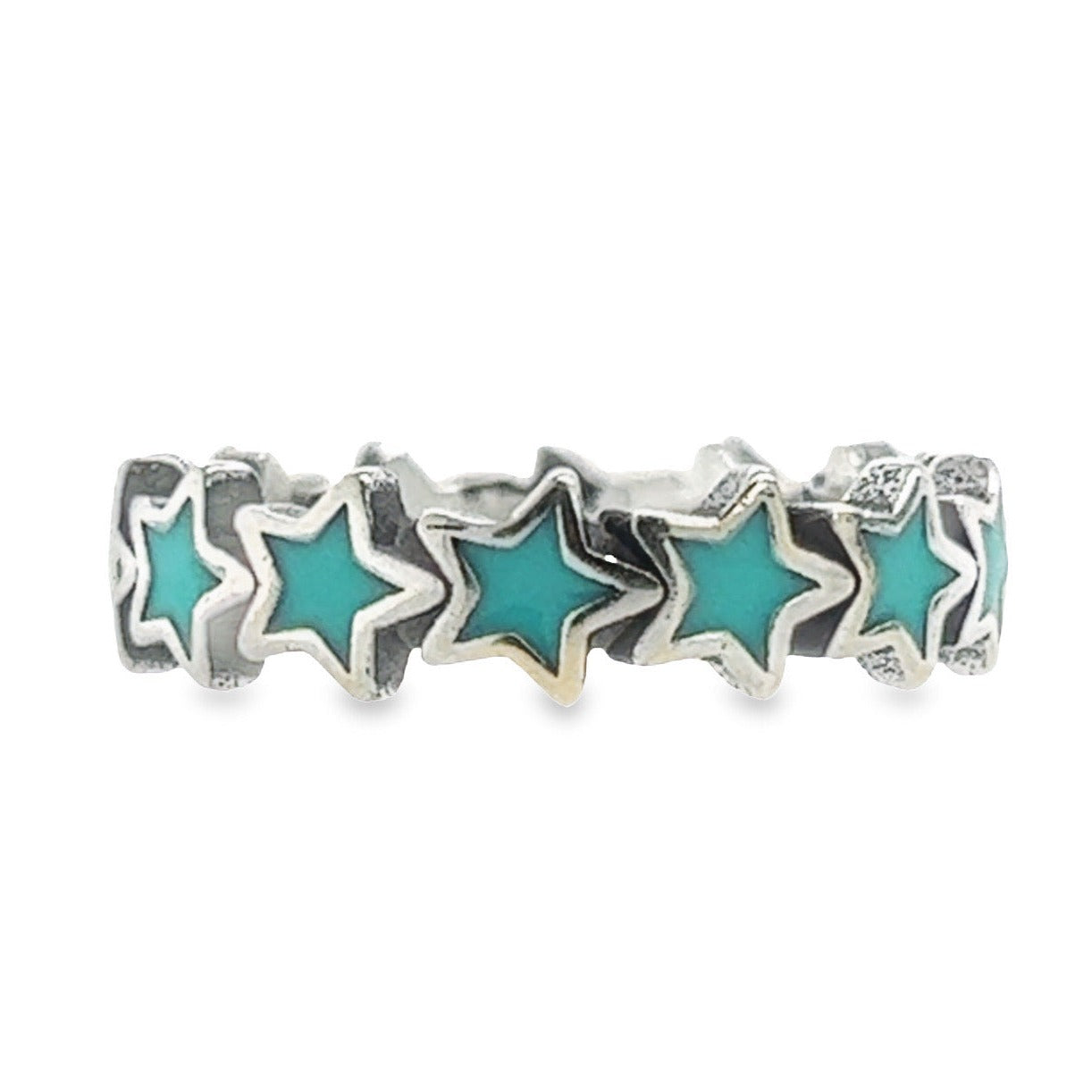 R667 Aquamarine Star Ring