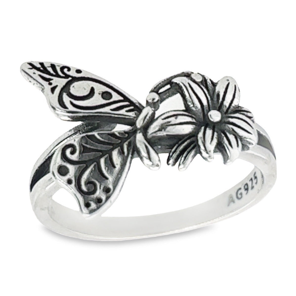 R331 Butterfly And Heart Cut Ring