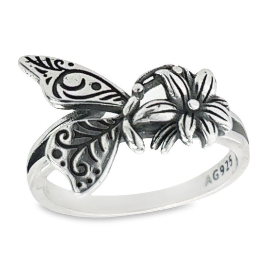 R331 Anillo Corte Mariposa Y Corazón