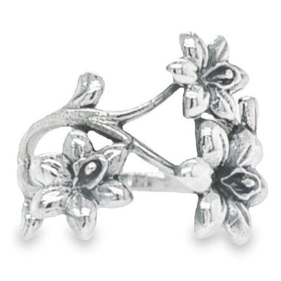 R9013 Three Flowers Wrap Ring