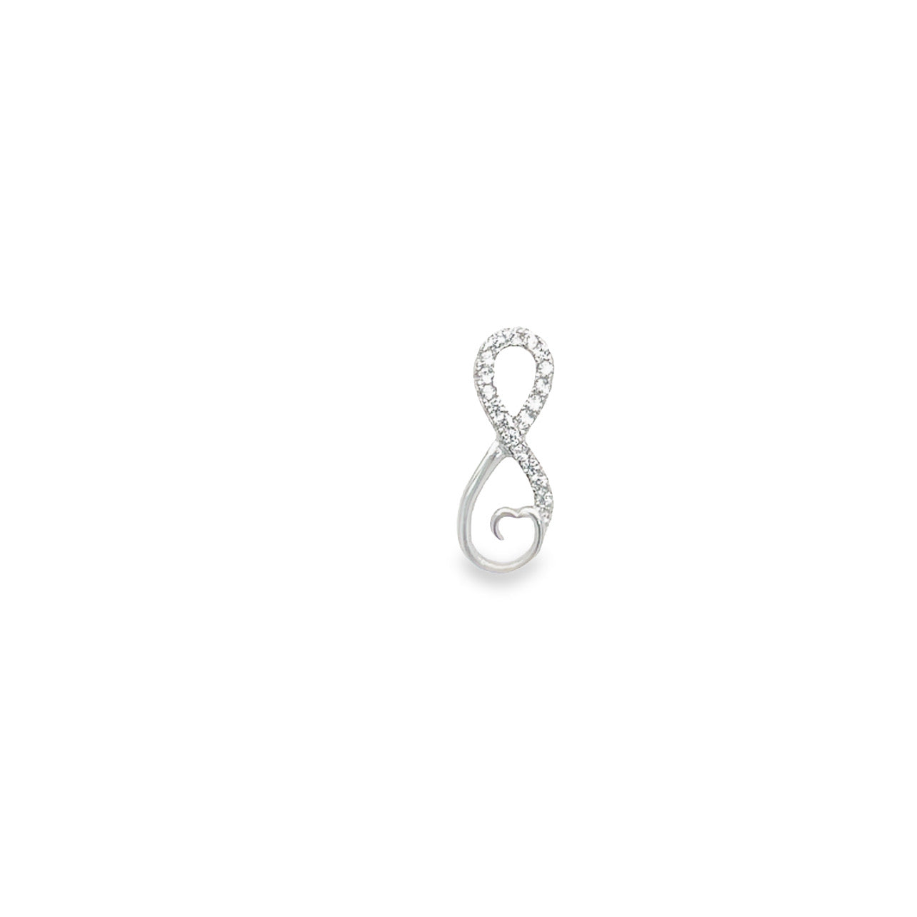 A607 Infinity Half Diamond Accent Post Earrings