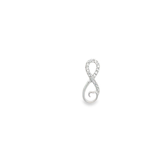 A607 Infinity Half Diamond Accent Post Earrings