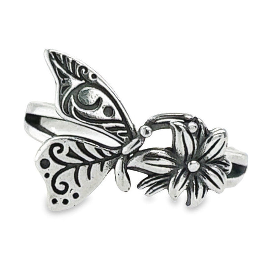 R331 Anillo Corte Mariposa Y Corazón