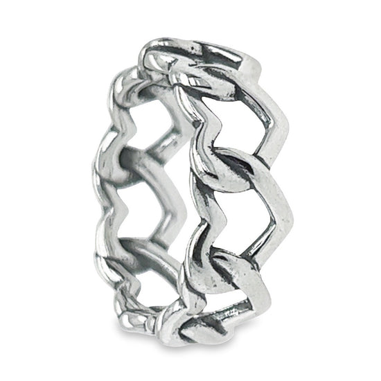 R49 Anillo de corazón enlazado