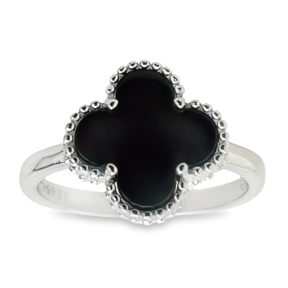 R9003 Anillo Flor Negra