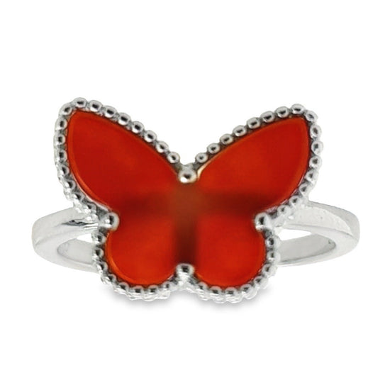 R9049 Red Butterfly  Ring